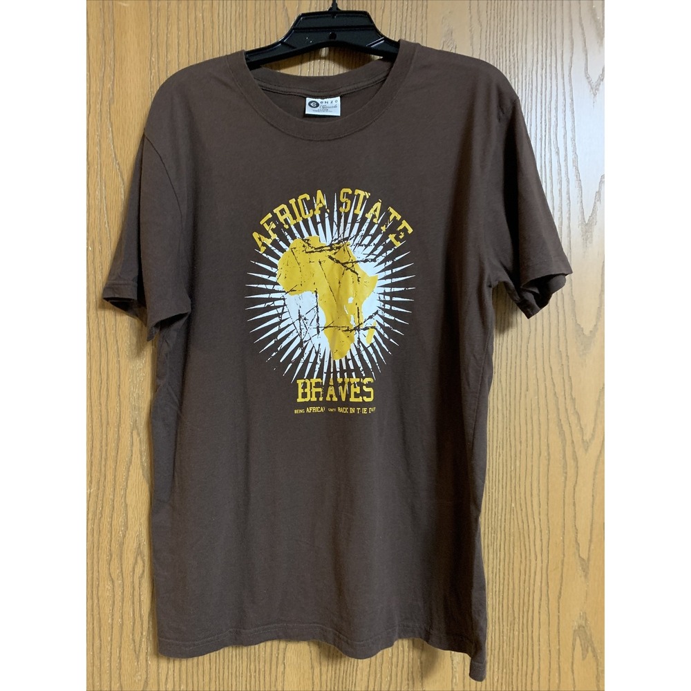 Africa State Braves Enzo Casuals Men T-Shirt Brown Size XL